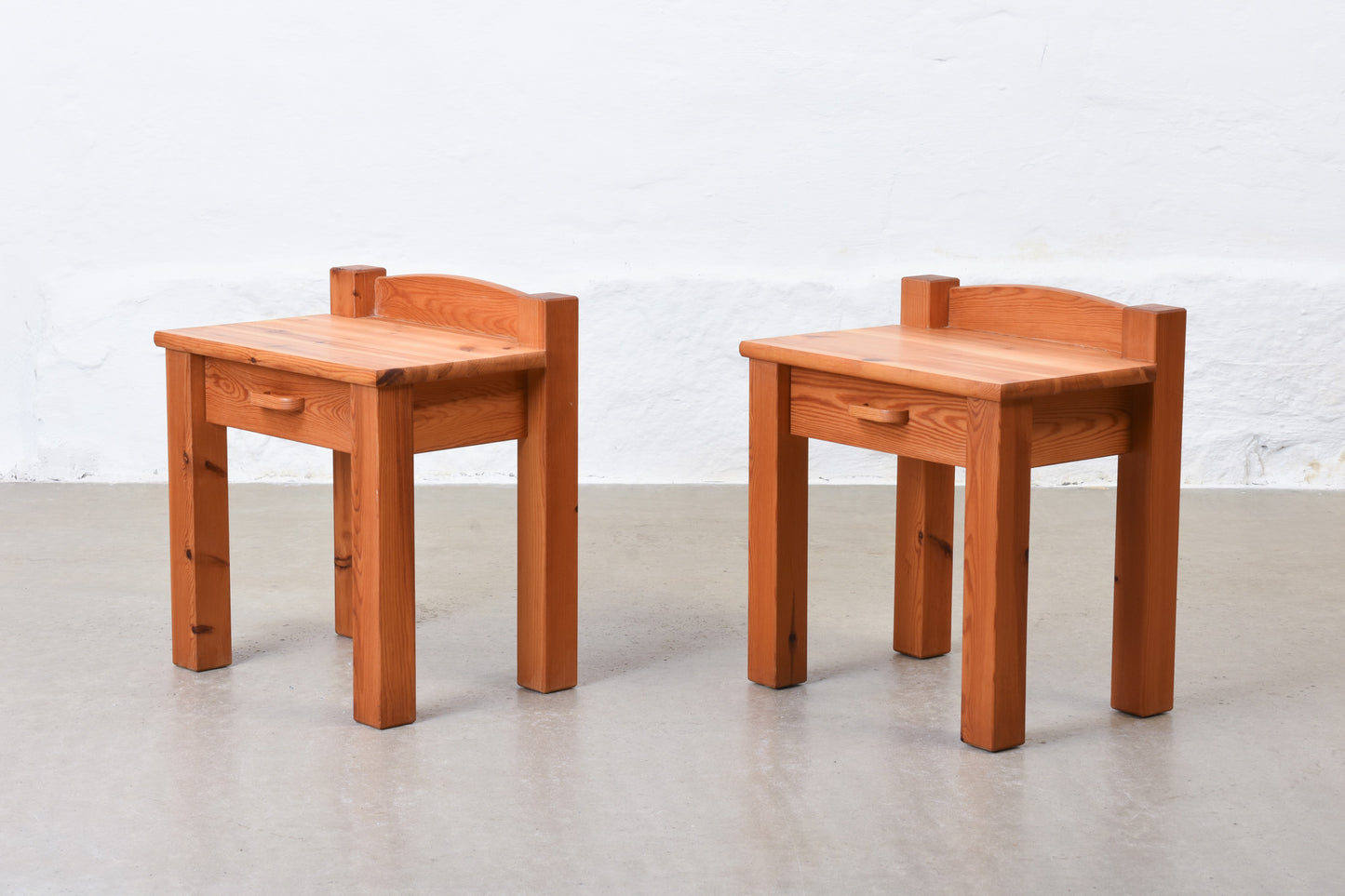 1970s pair of pine bedside tables