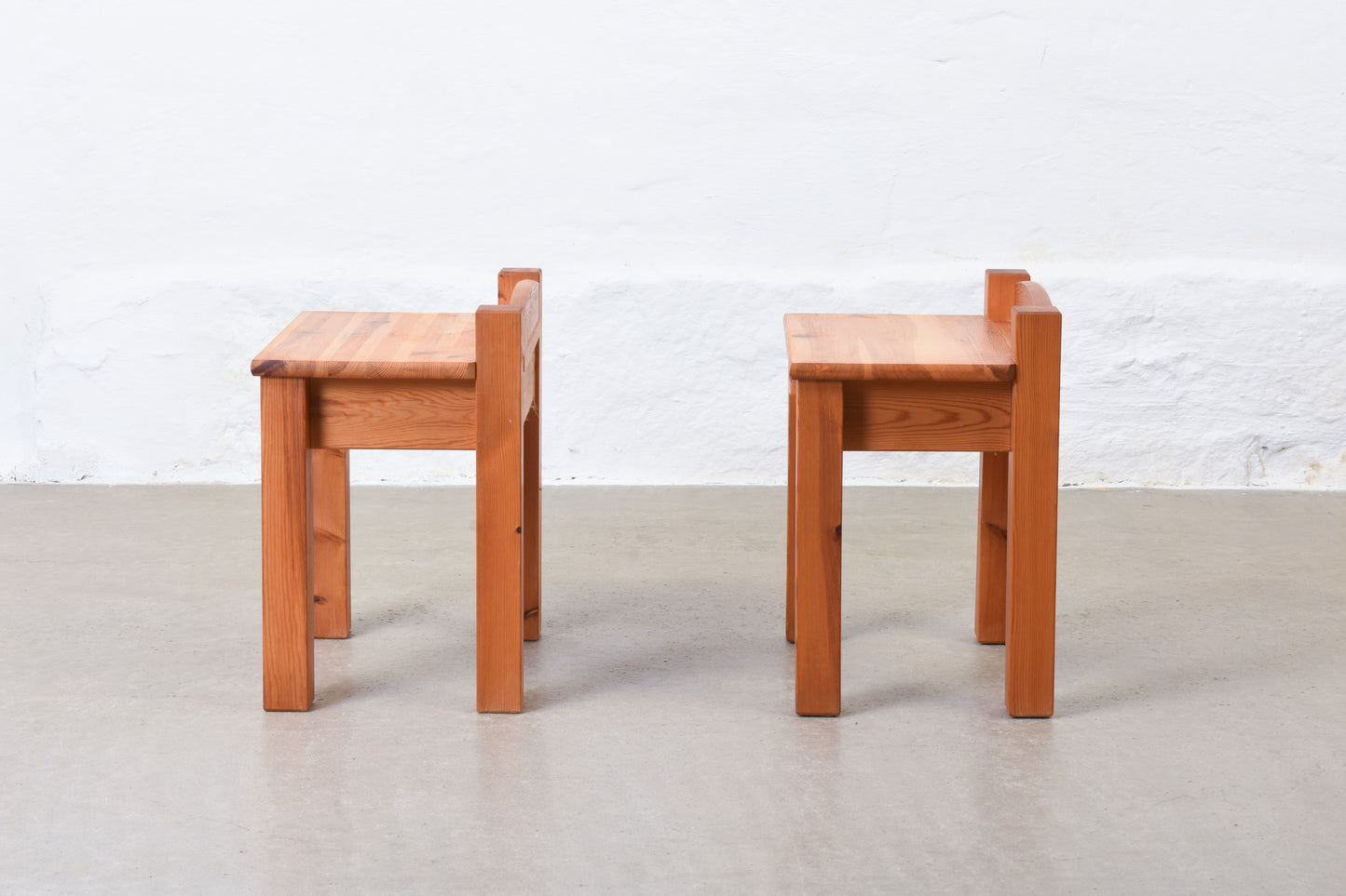 1970s pair of pine bedside tables