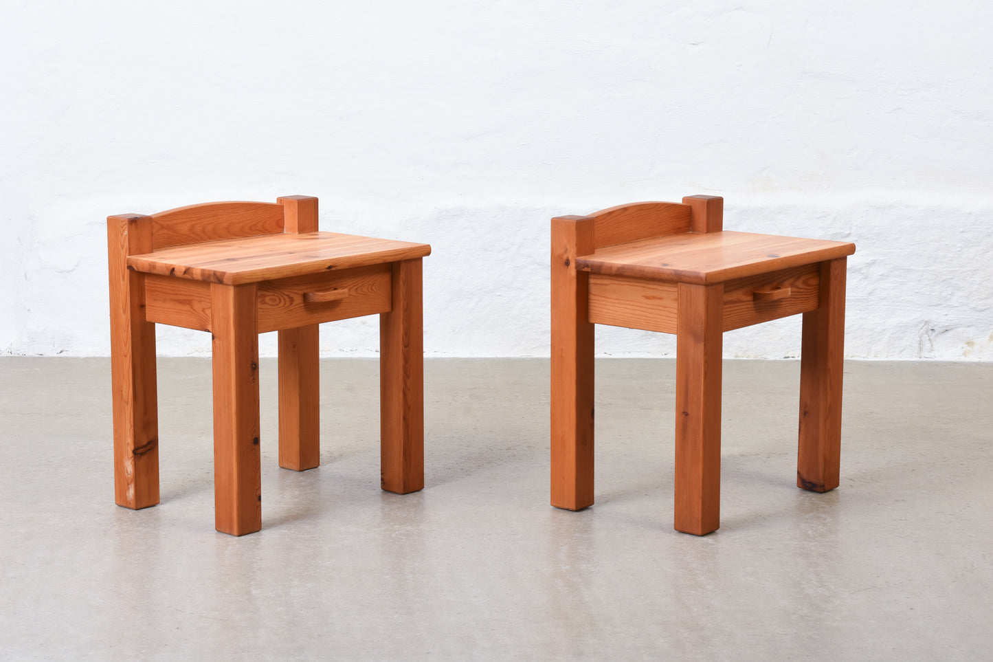 1970s pair of pine bedside tables