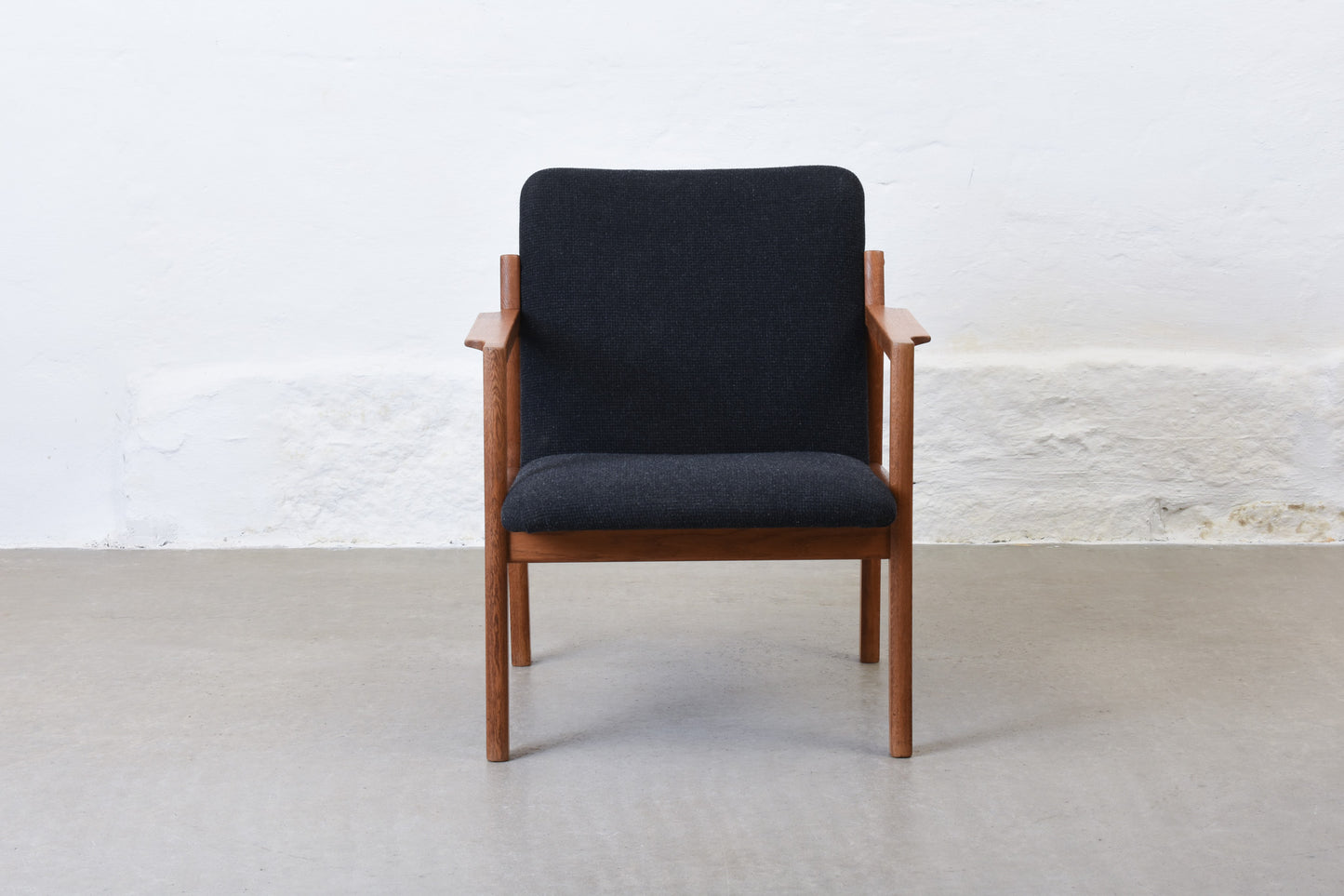 1960s oak + wool occasional chair