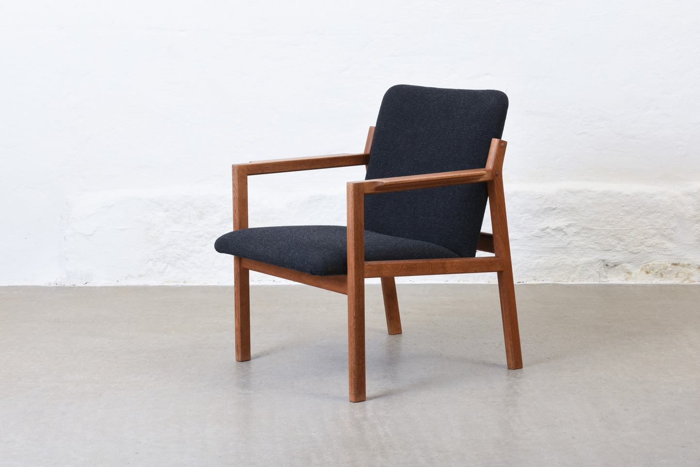 1960s oak + wool occasional chair