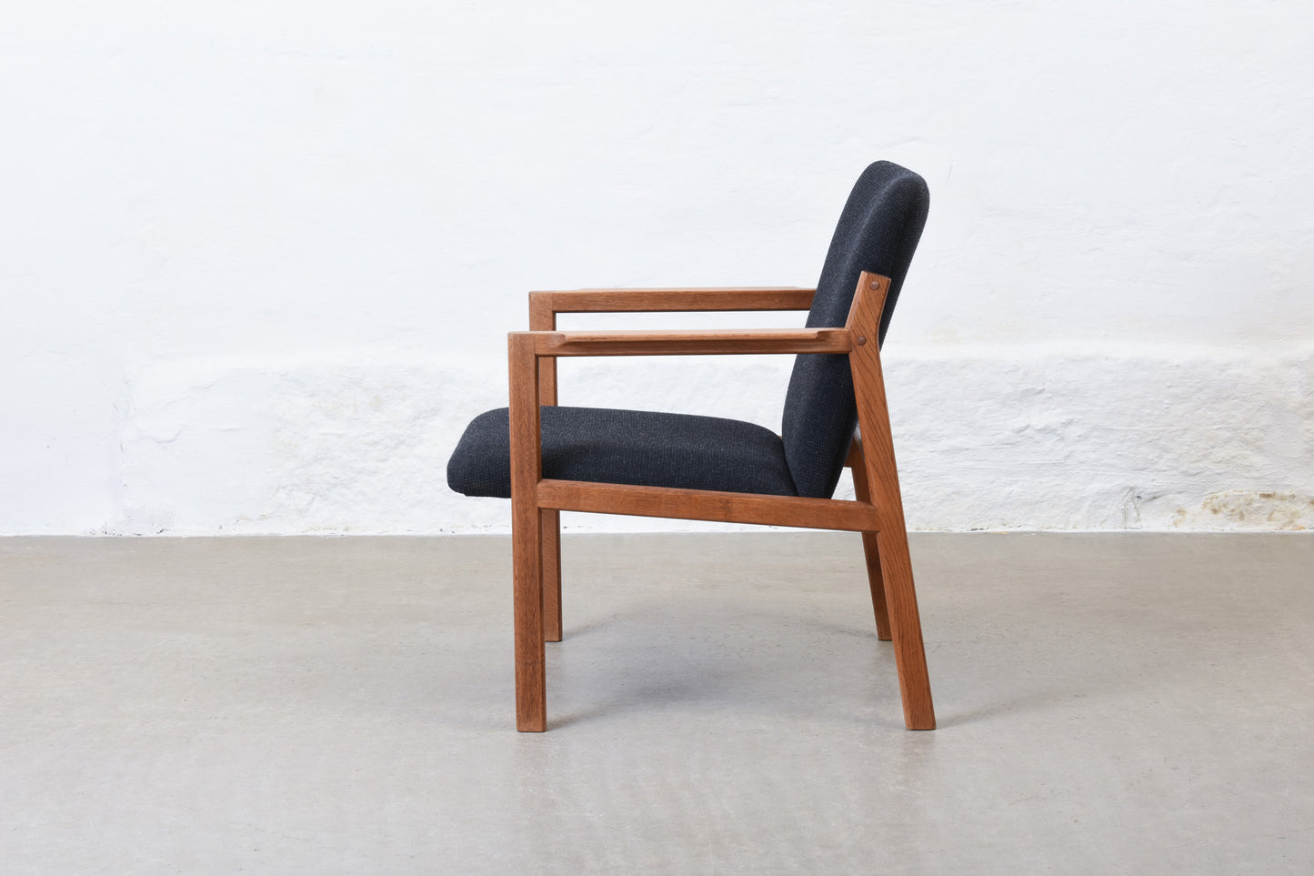 1960s oak + wool occasional chair
