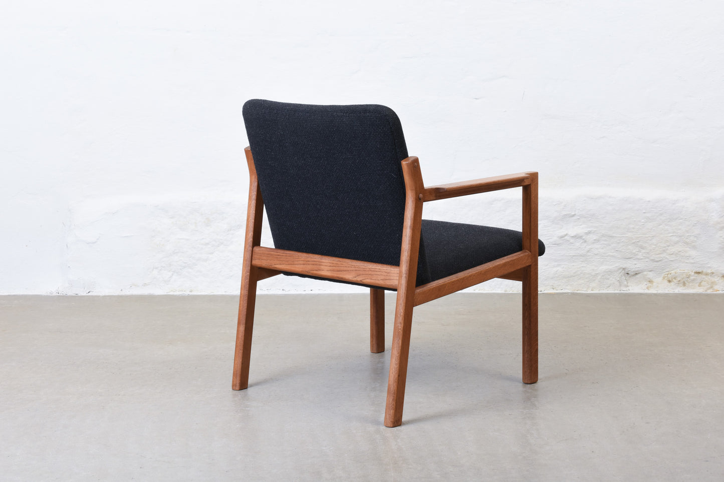 1960s oak + wool occasional chair