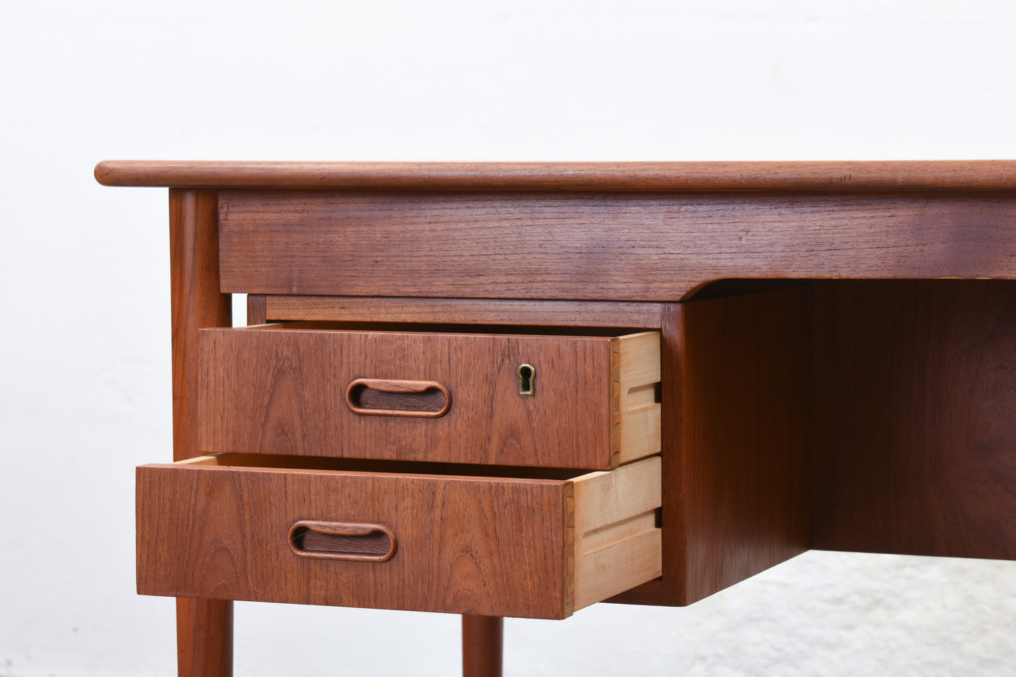 1960s twin pedestal desk in teak