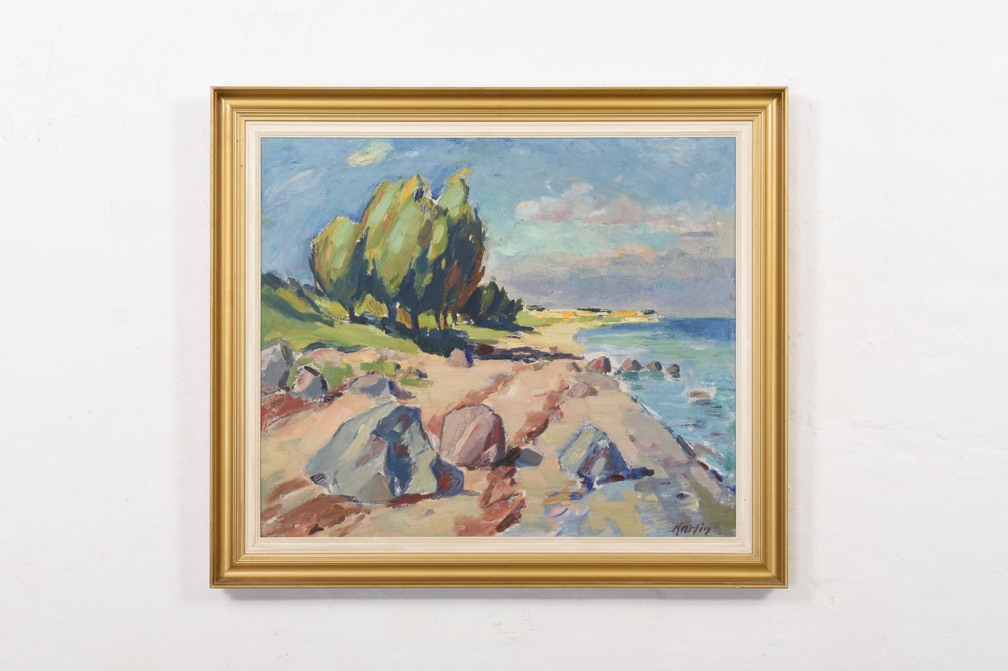 Oil painting by Rasmus Karlin - 1950s