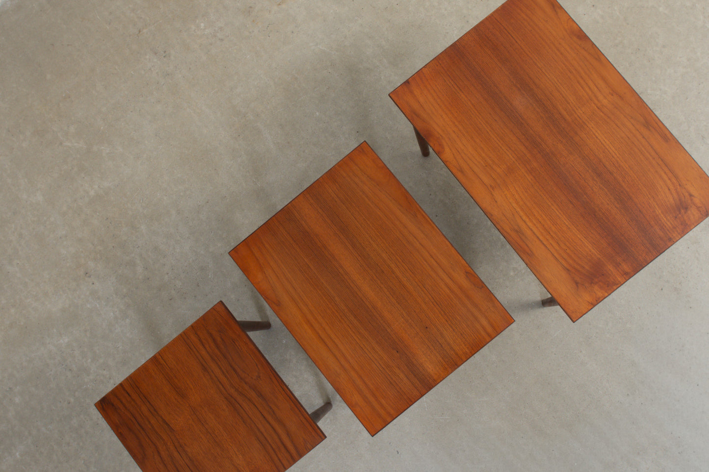 1960s nest of three teak tables