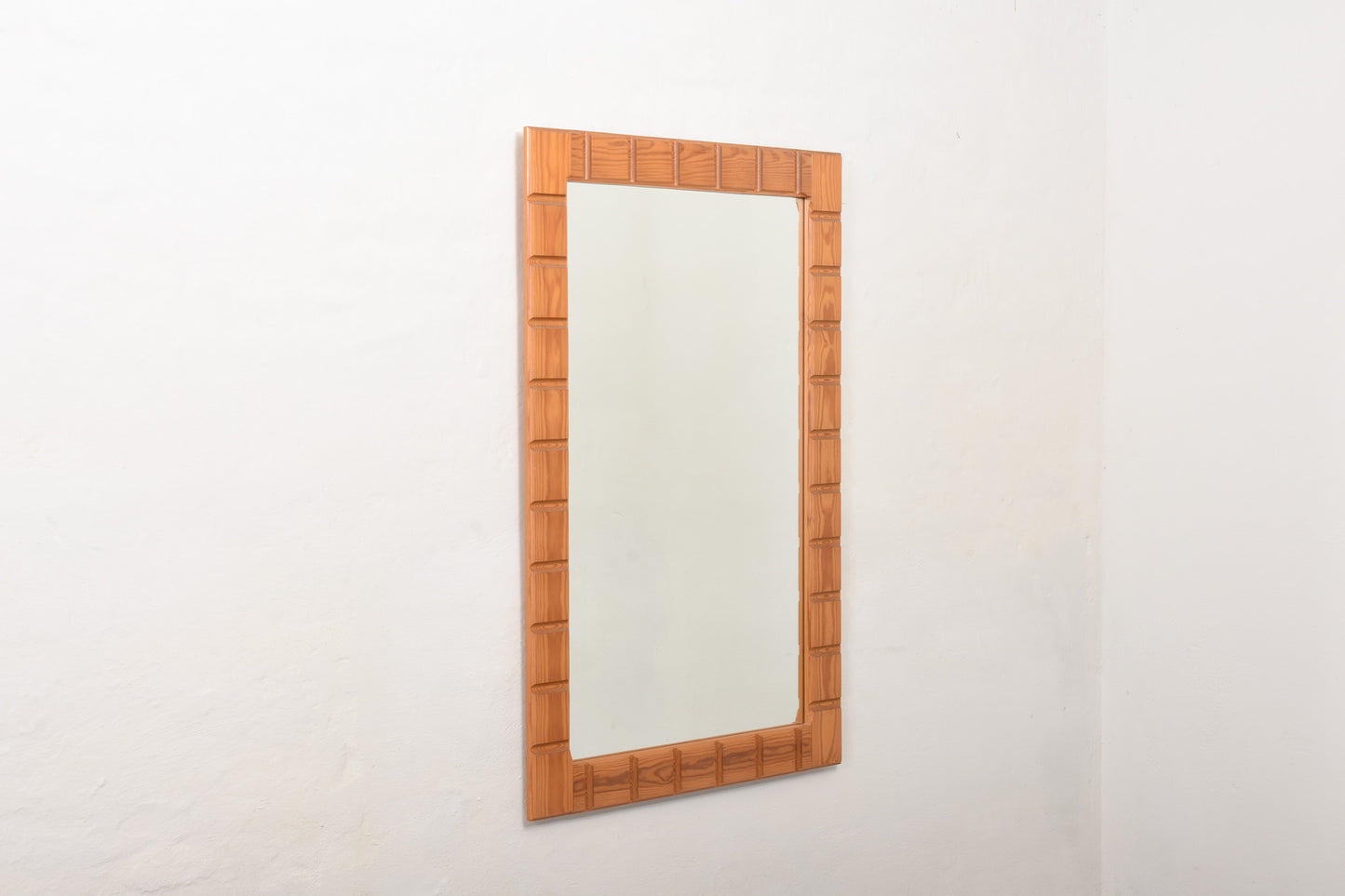 1970s Swedish pine mirror - 121H cm