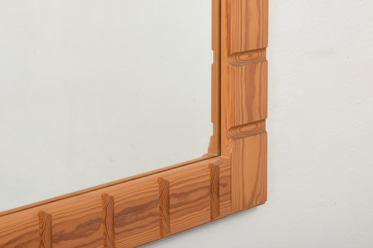 1970s Swedish pine mirror - 121H cm