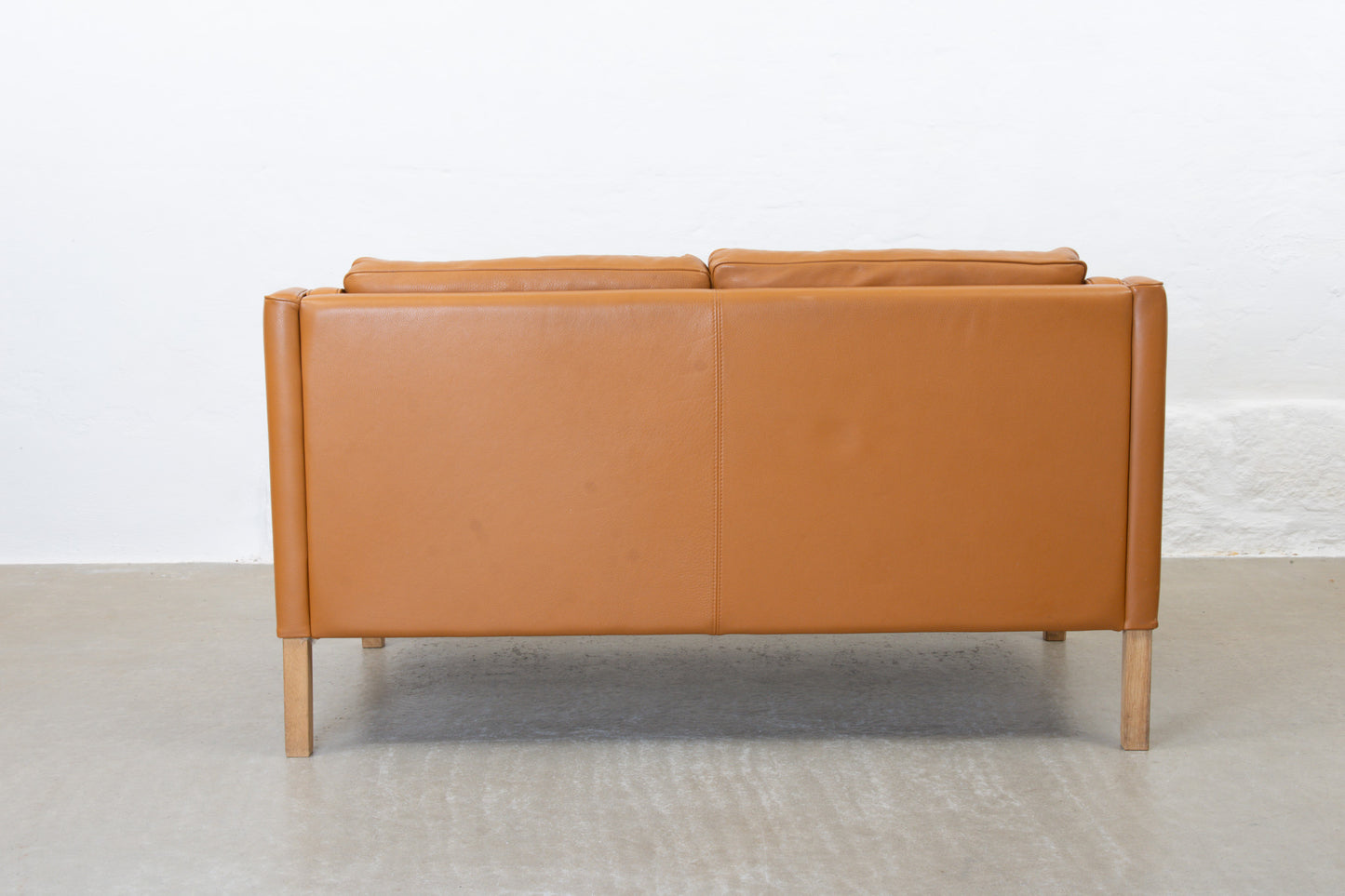 1980s cognac leather two seater