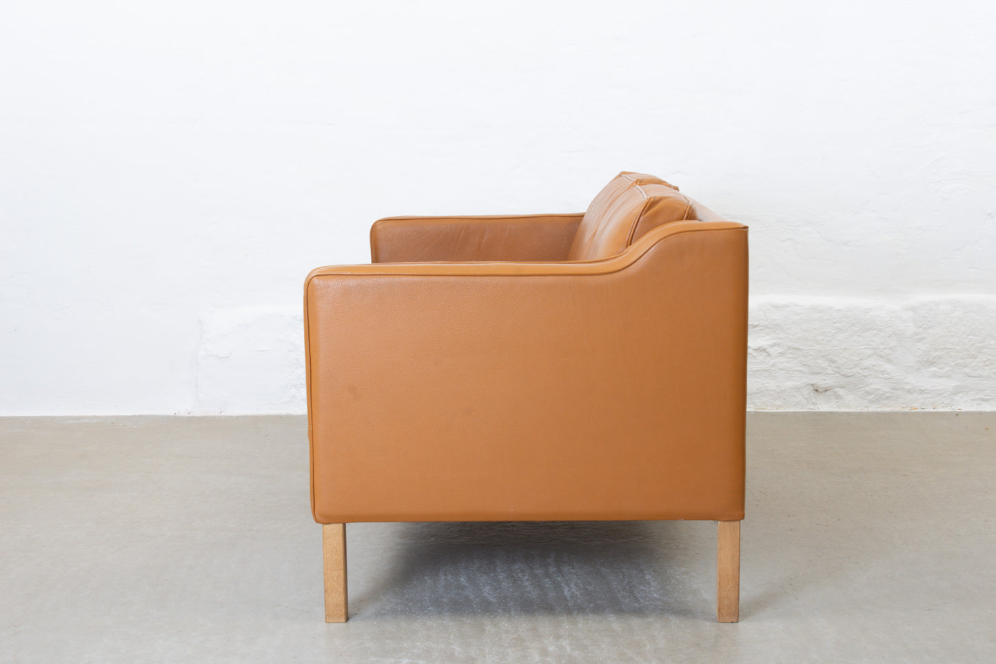 1980s cognac leather two seater