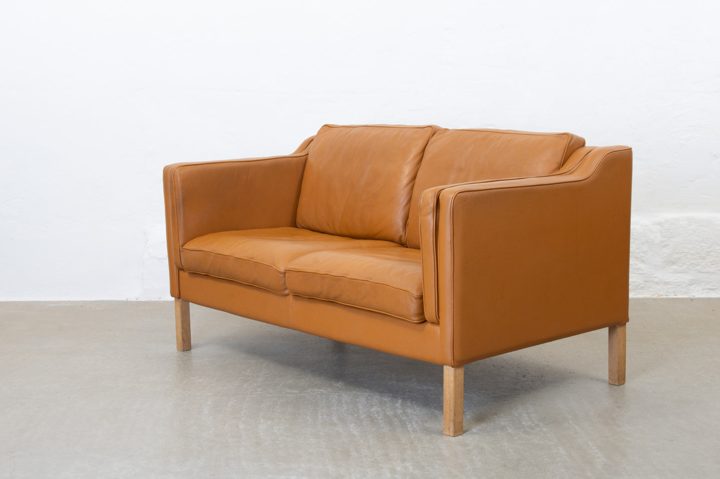 1980s cognac leather two seater