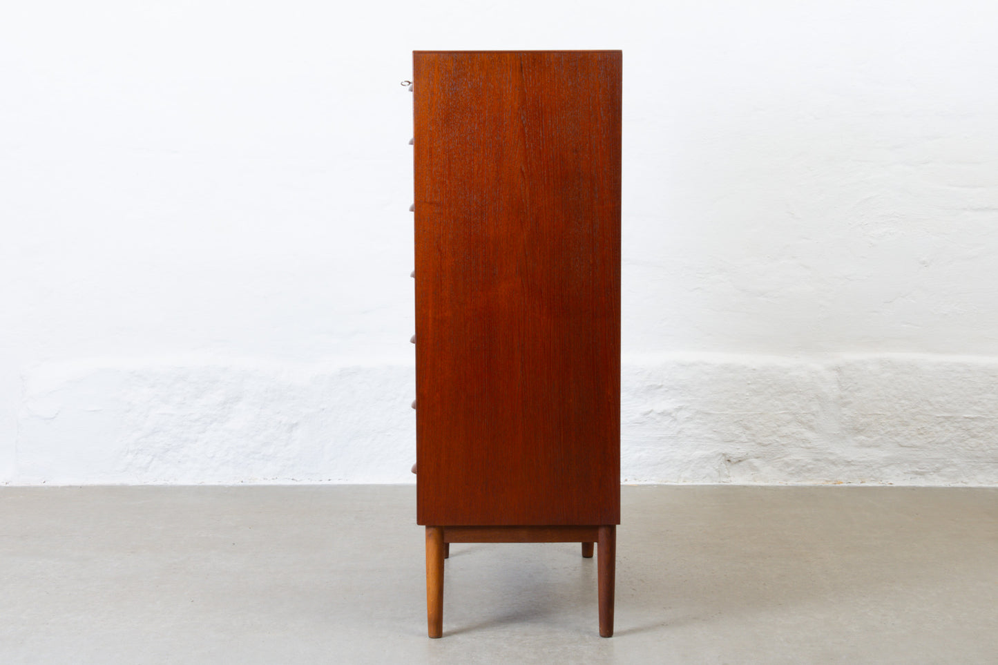 1960s teak chest of drawers with sculpted handles