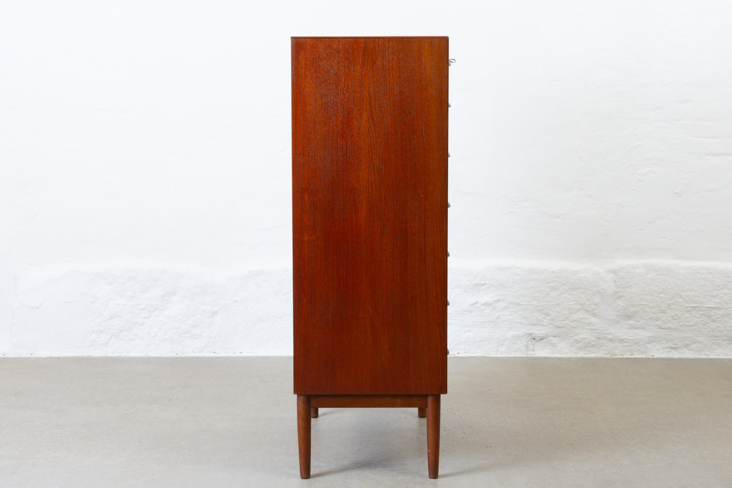 1960s teak chest of drawers with sculpted handles
