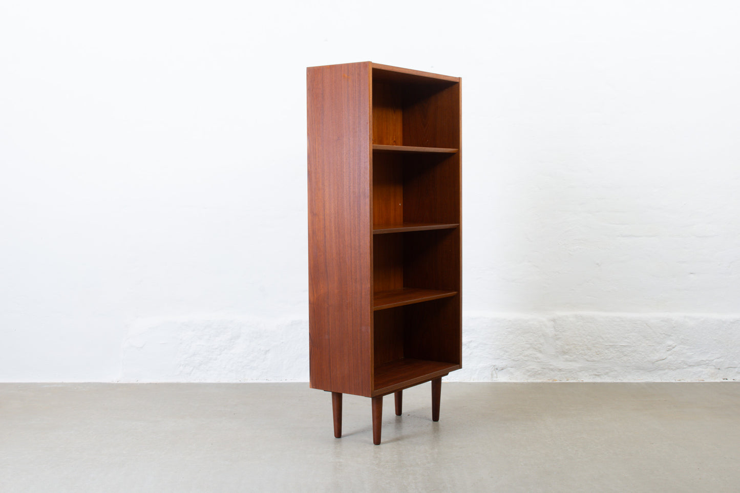 1960s tall teak bookshelf