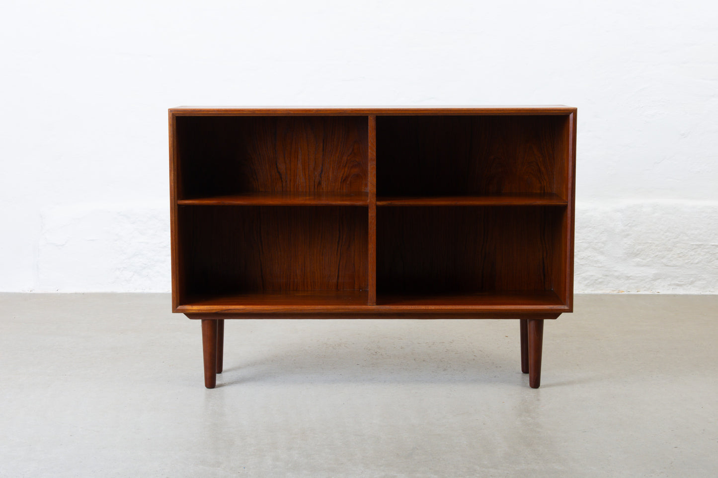 1960s low teak bookshelf