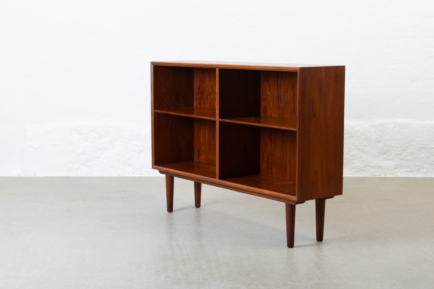 1960s low teak bookshelf