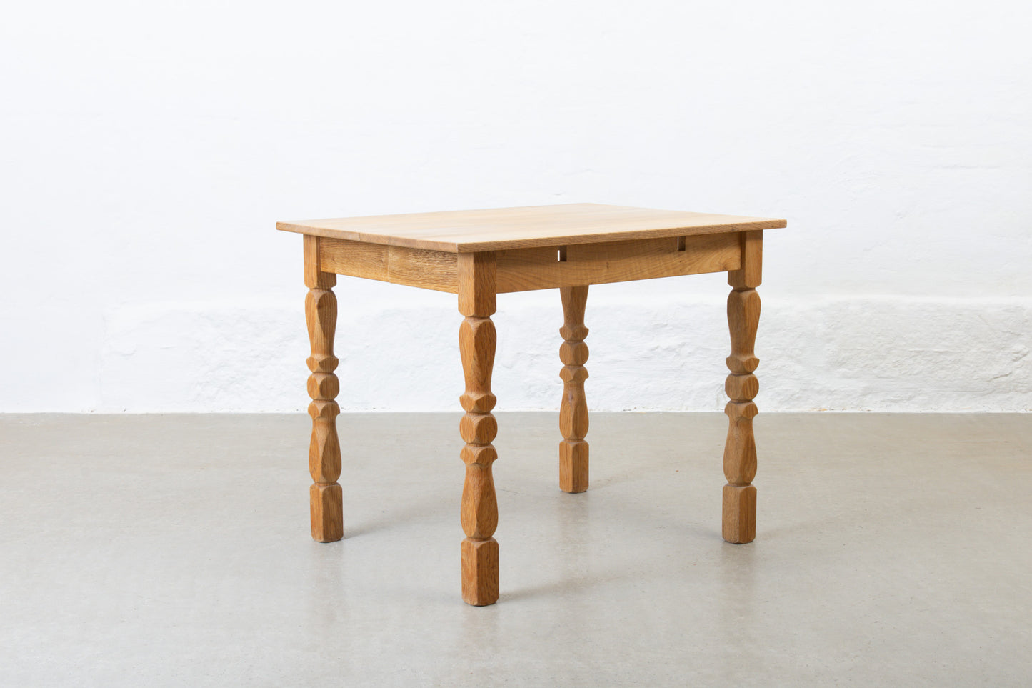 1970s extending square dining table in oak