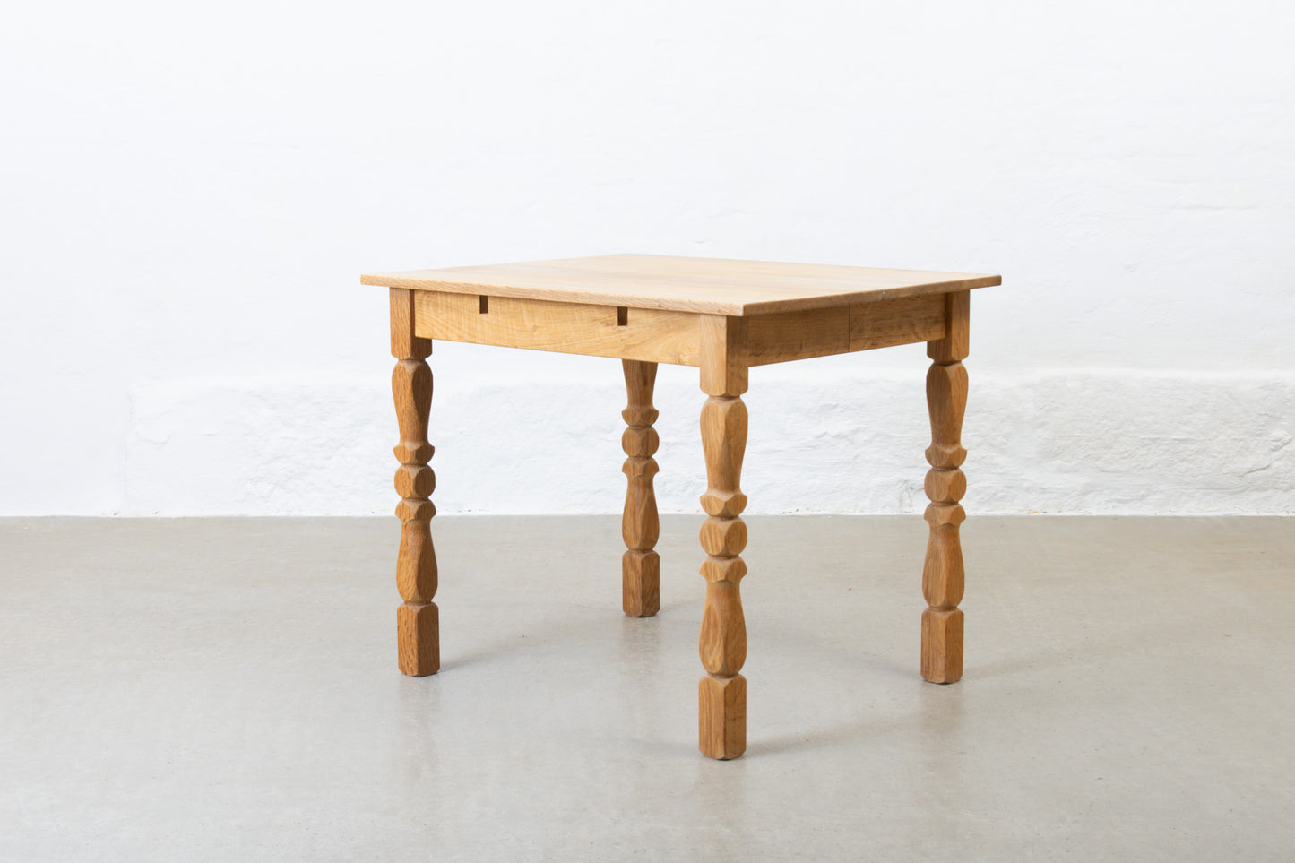 1970s extending square dining table in oak