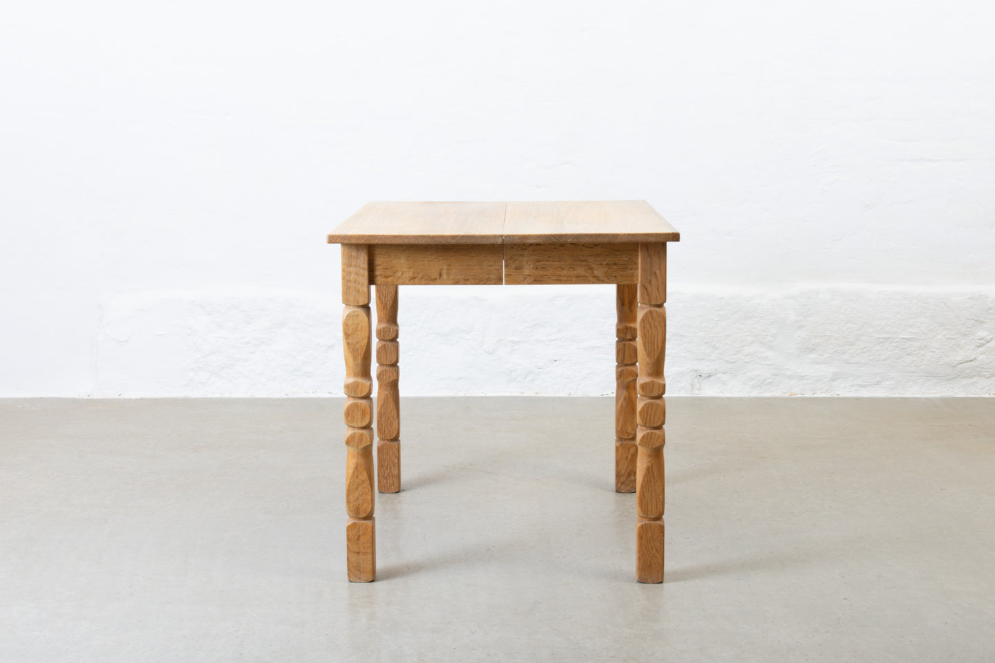 1970s extending square dining table in oak