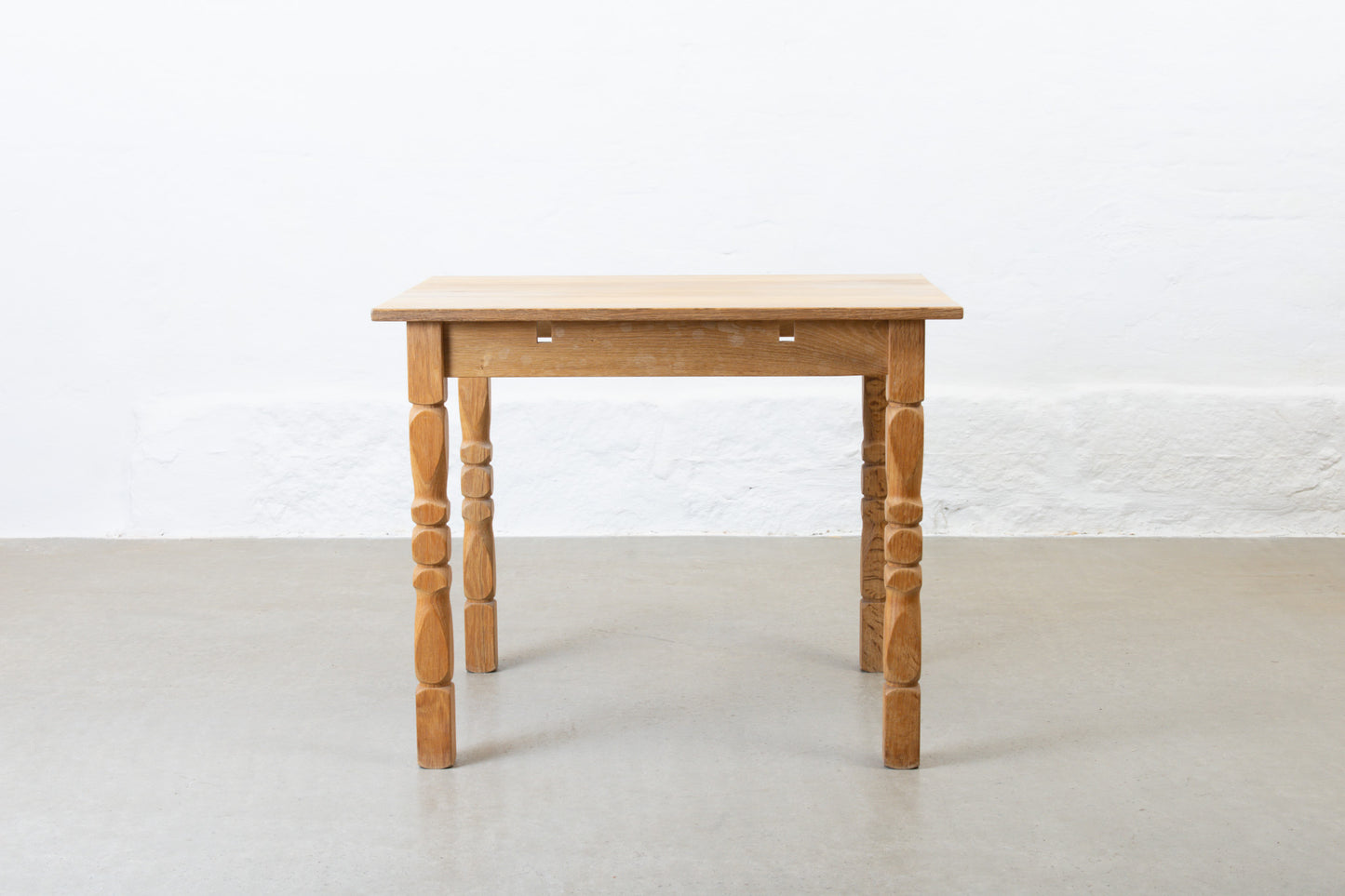 1970s extending square dining table in oak
