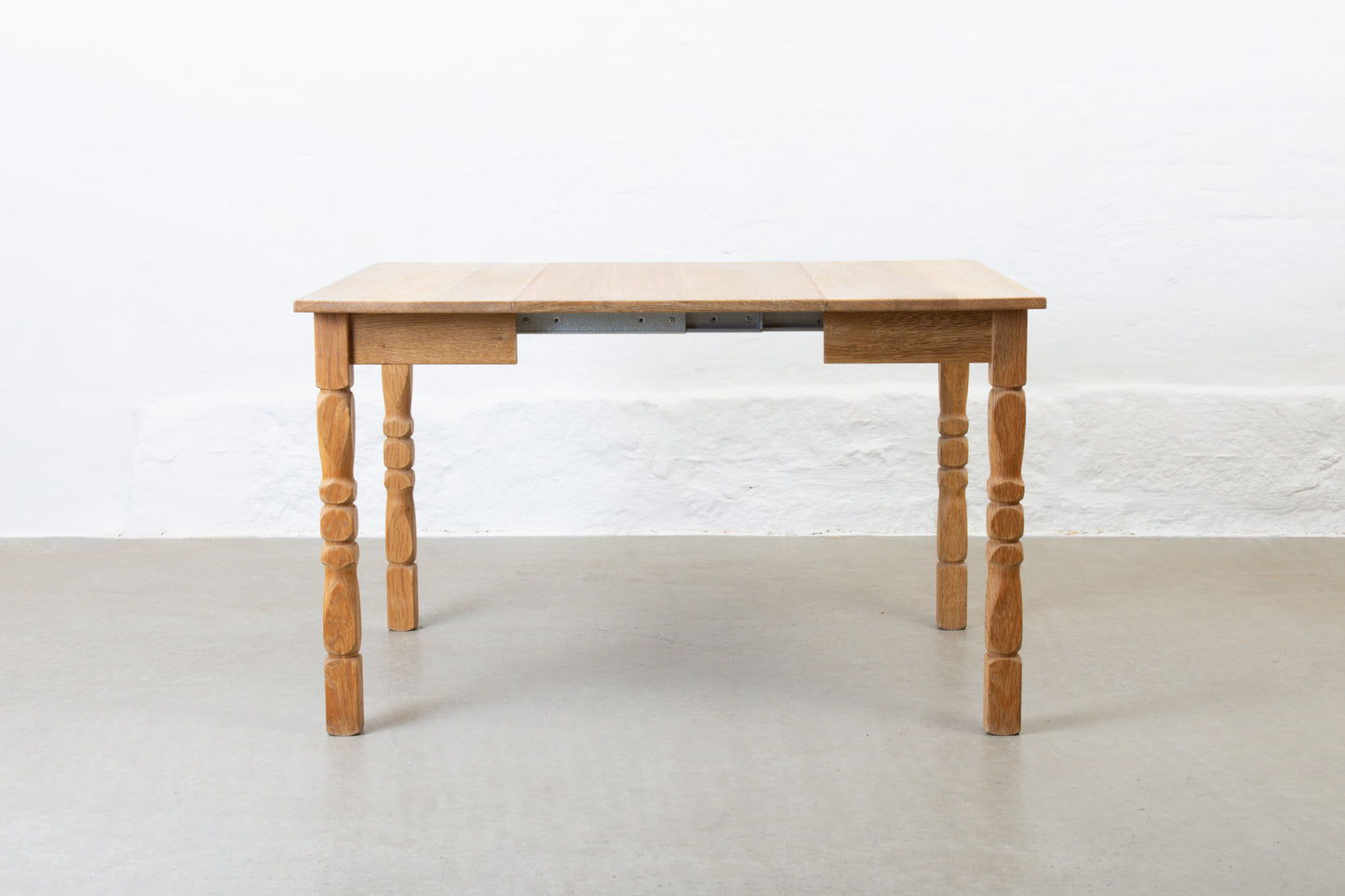 1970s extending square dining table in oak