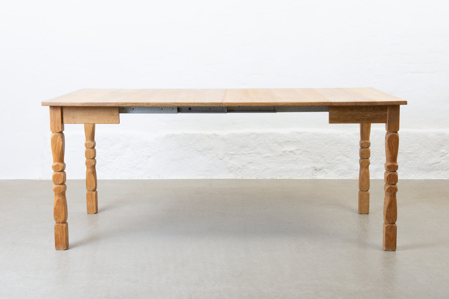 1970s extending square dining table in oak