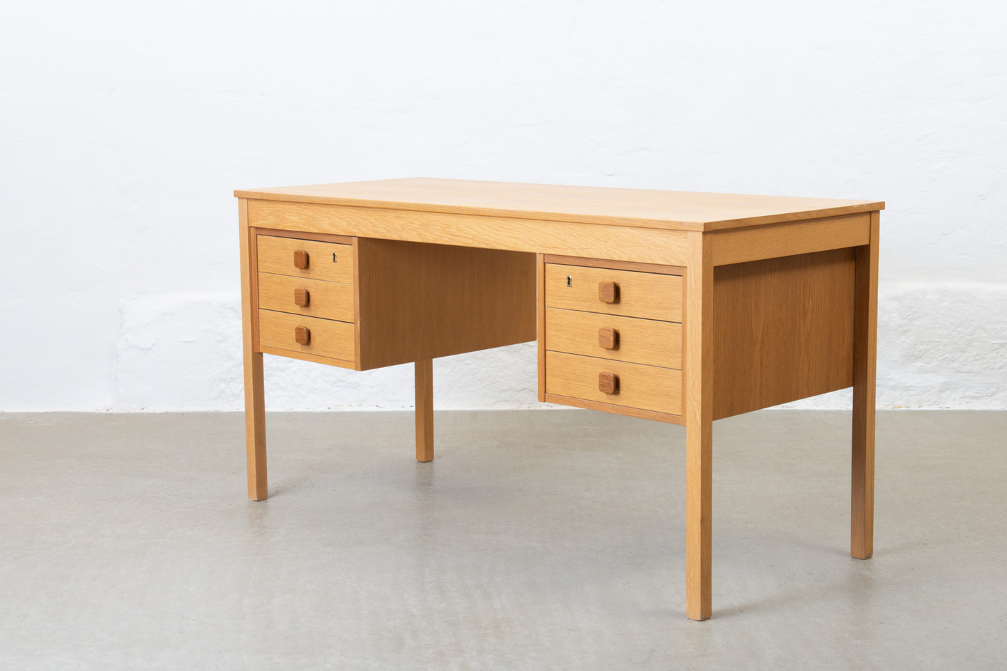 1970s oak desk by Domino Møbler no. 1