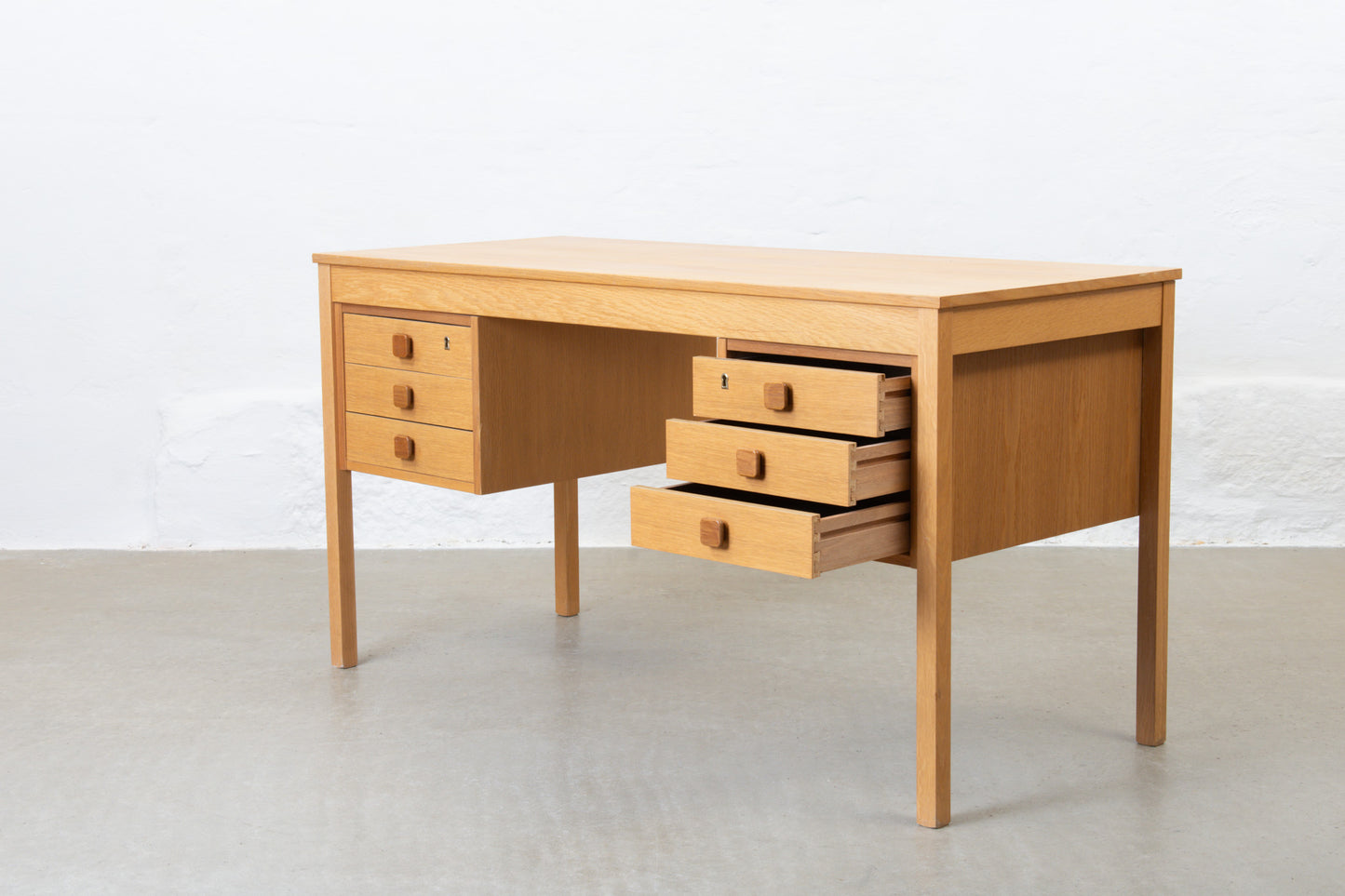 1970s oak desk by Domino Møbler no. 1