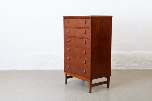 1950s teak chest of six drawers