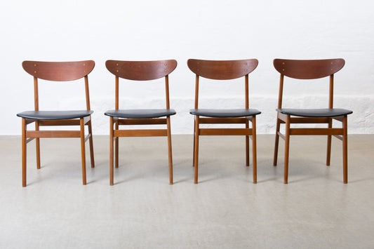 1960s set of teak + beech dining chairs by Farstrup