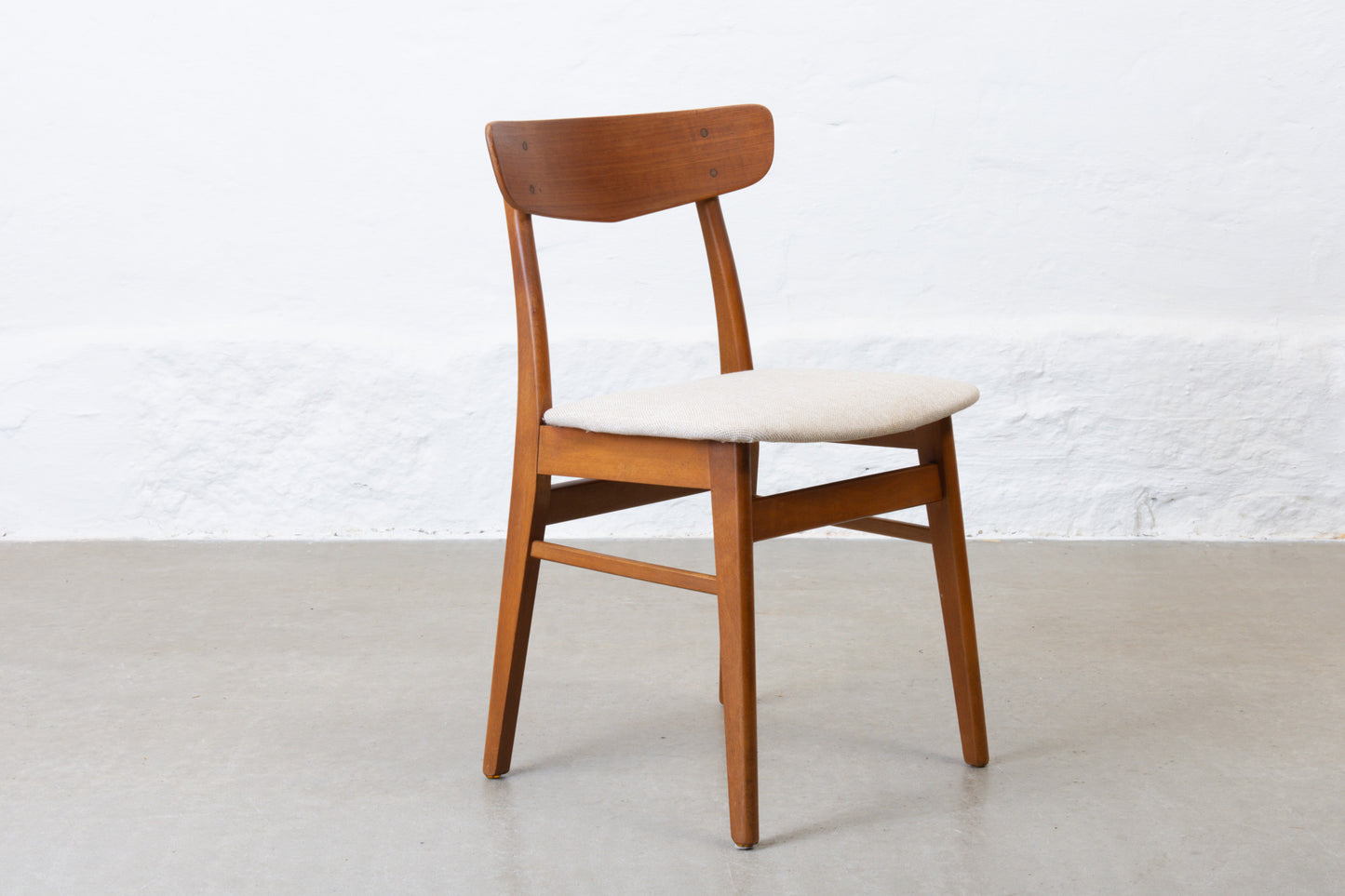 Newly reupholstered: Teak + beech chair by Findahls