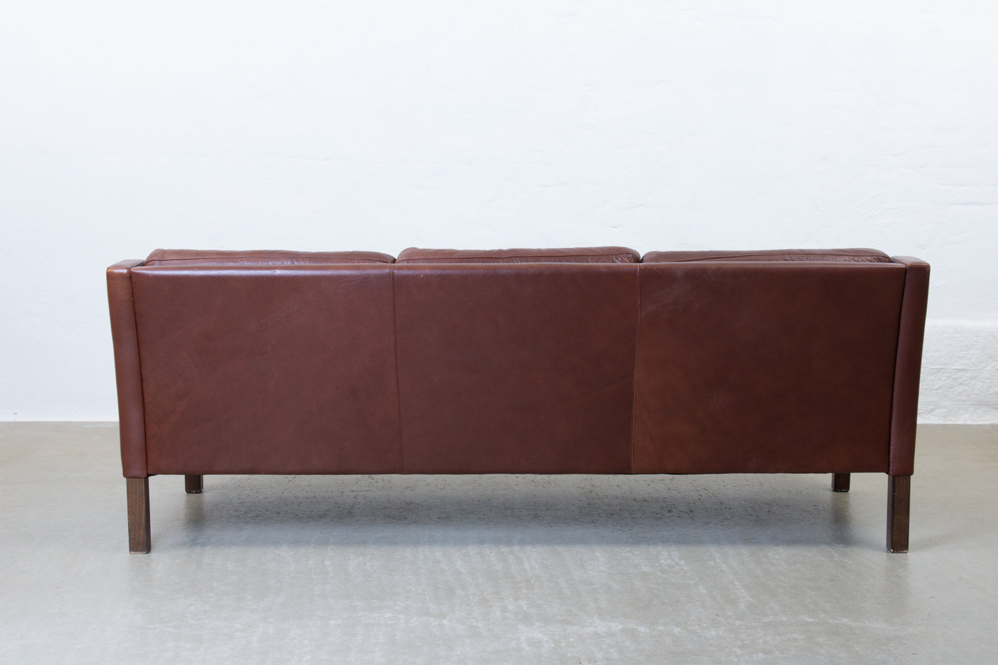1960s three seat leather sofa