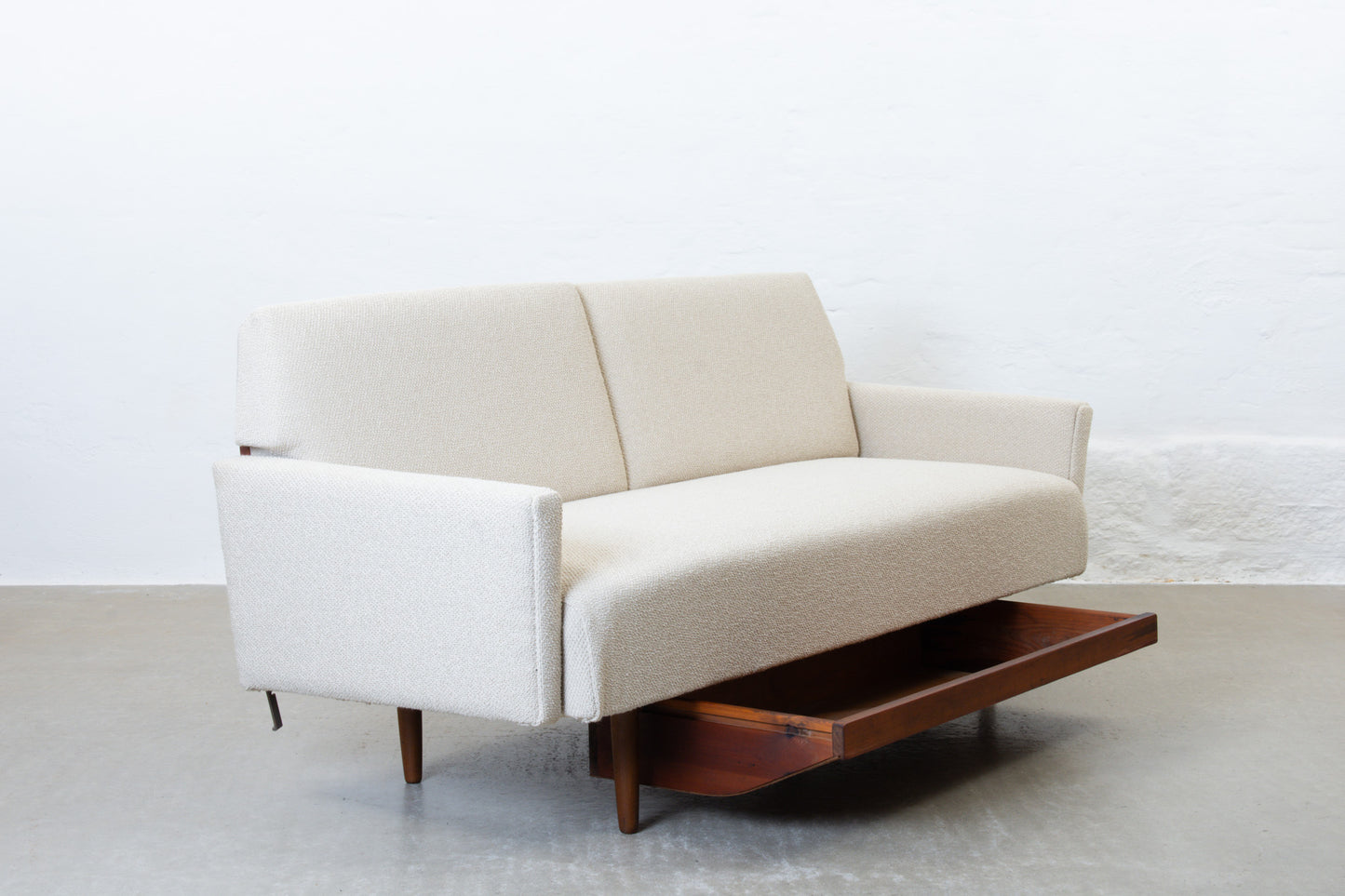 Newly reupholstered: 1950 two seat sofa bed