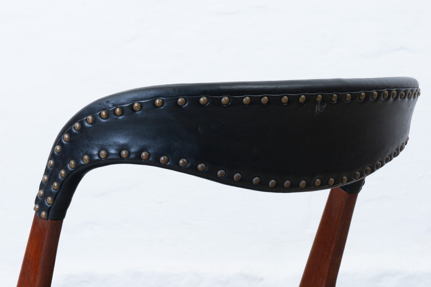 Two available: 1960s teak + vinyl 'Sonja' chairs by Johannes Andersen