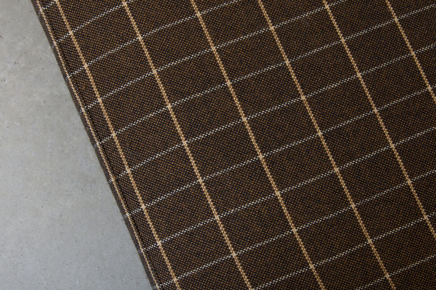 1970s three seater in oak + wool