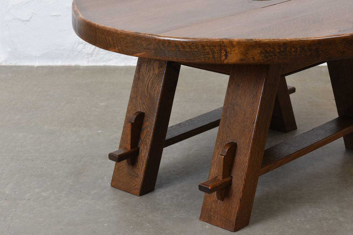 1960s stained oak coffee table