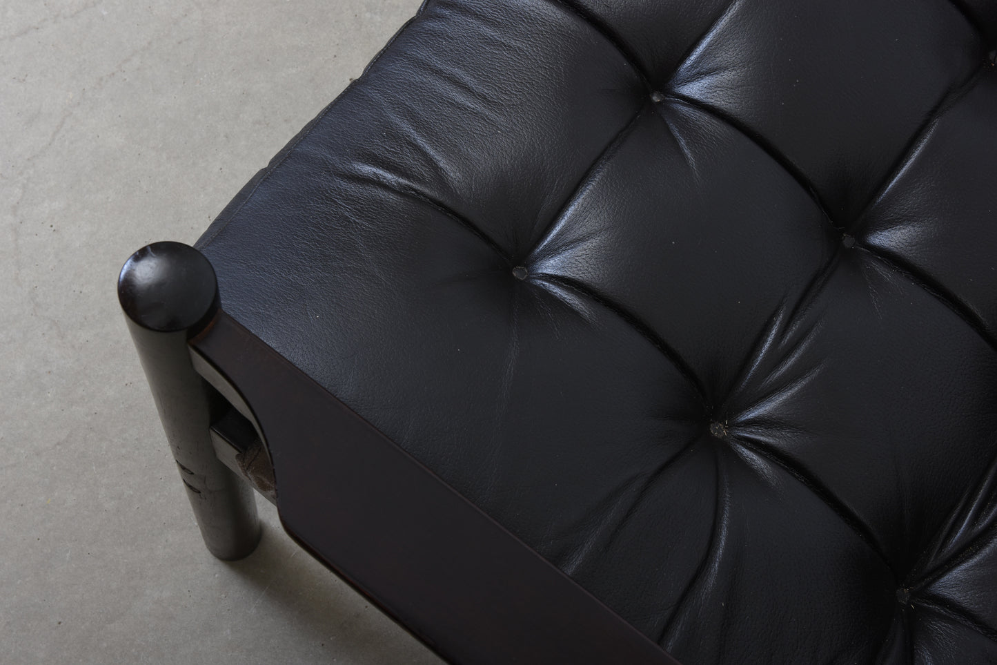 1970s Swedish beech + vinyl lounge chair