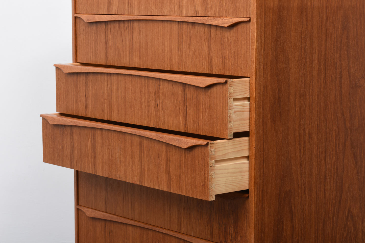 1960s teak chest with lipped handles