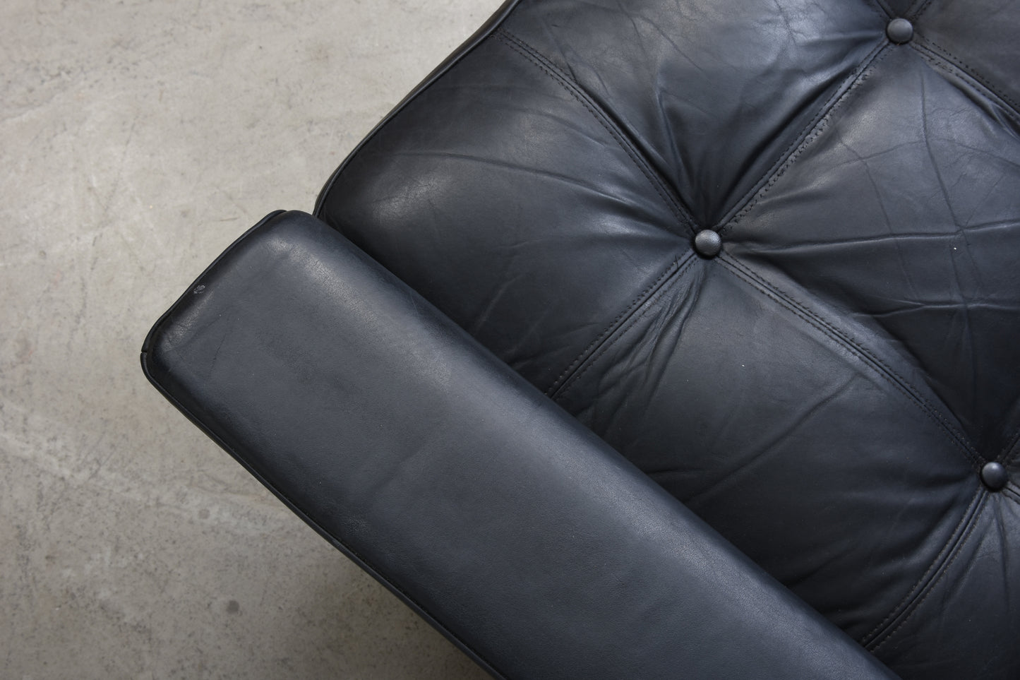 1960s high back leather lounger