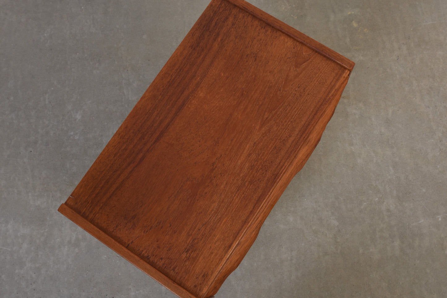 1960s low teak chest with lipped handles no. 2