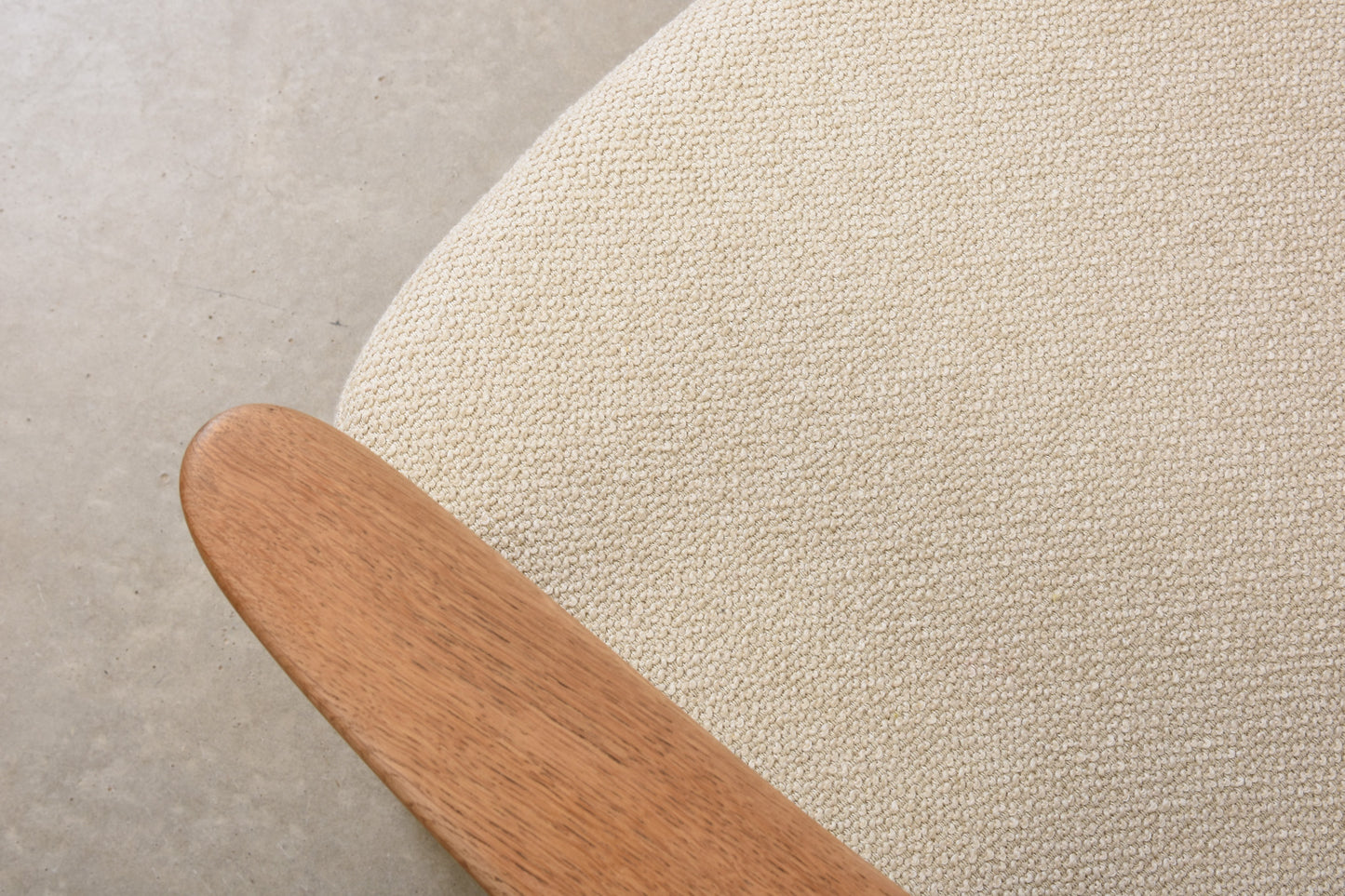 Newly reupholstered: 1960s oak armchair by Erik Kirkegaard