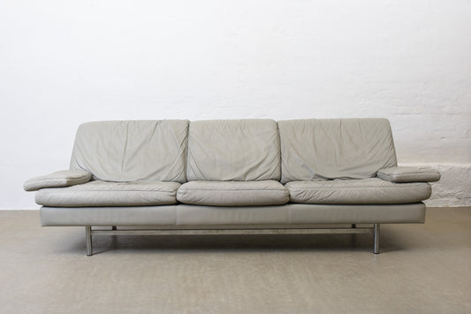 1980s grey leather sofa by Dux