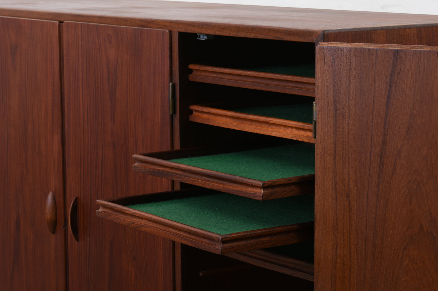 1950s teak highboard on oak legs