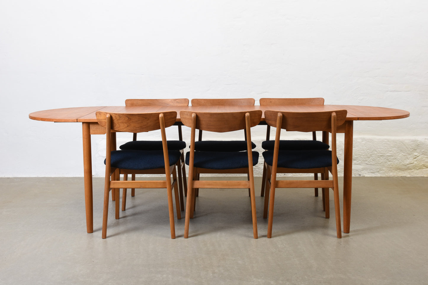 1960s extending drop-leaf dining table in teak
