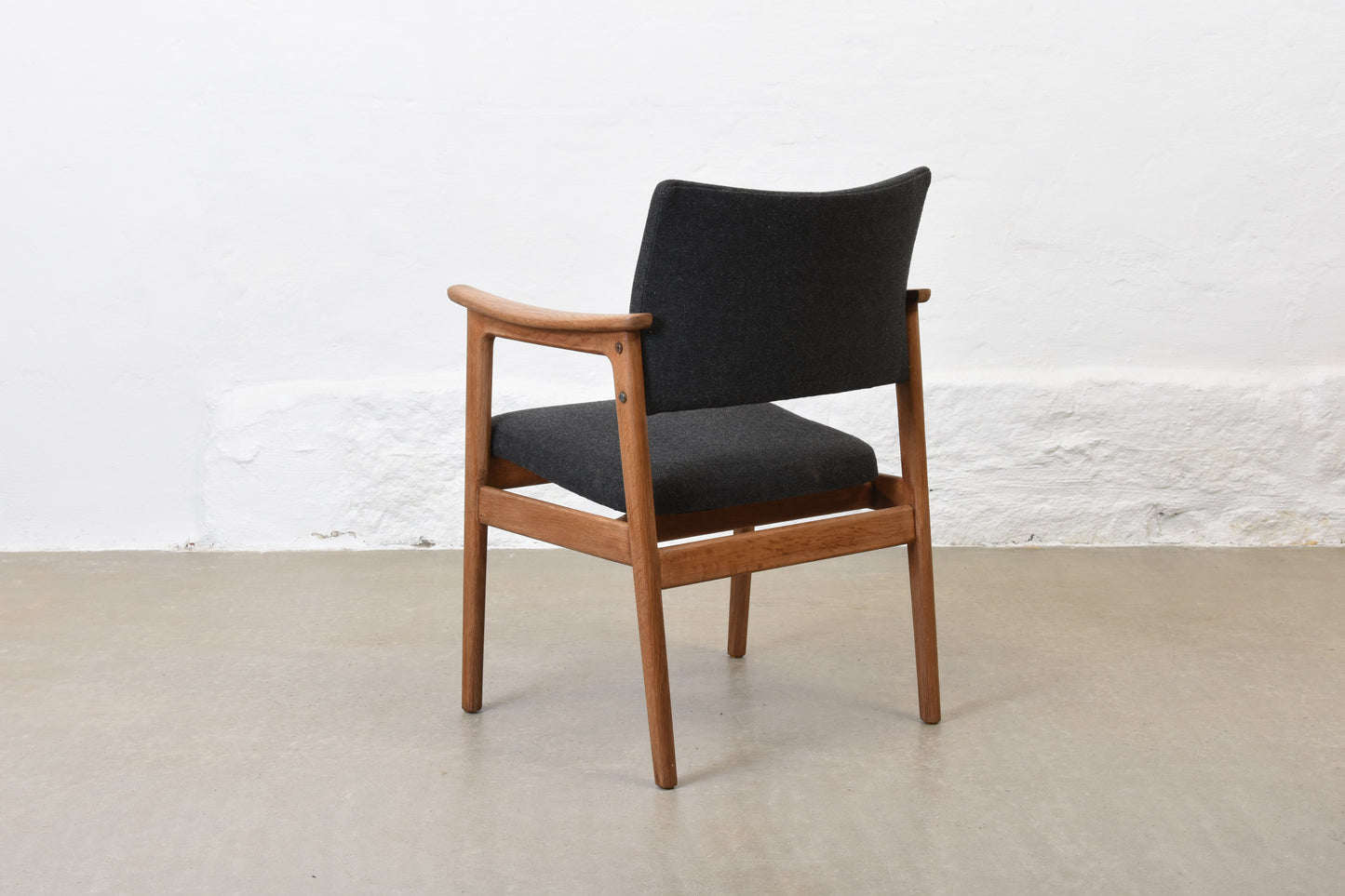 Newly reupholstered: 1960s oak armchair by Erik Kirkegaard