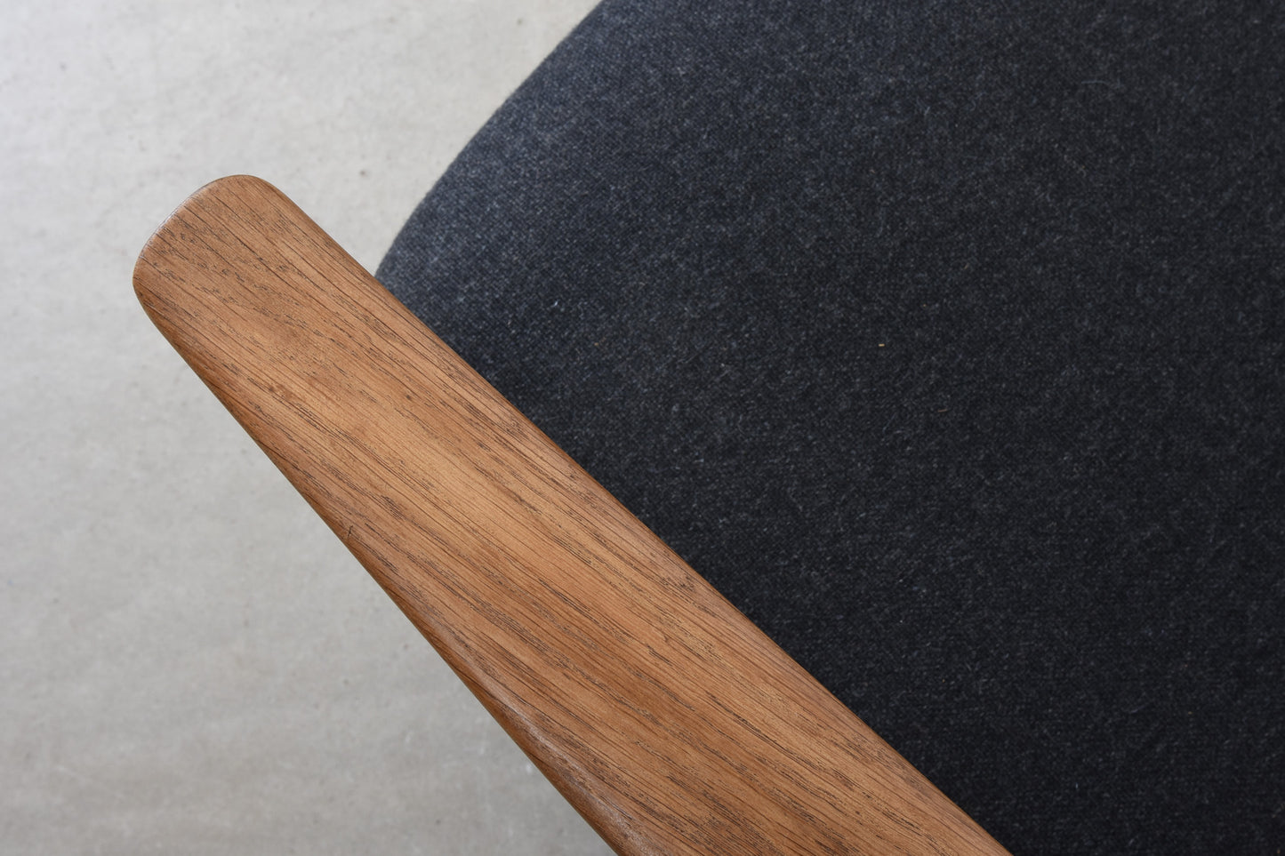 Newly reupholstered: 1960s oak armchair by Erik Kirkegaard