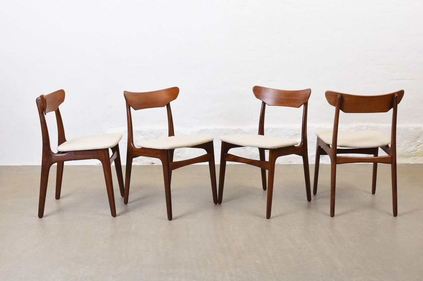 1960s set of four teak chairs by Schiønning & Elgaard