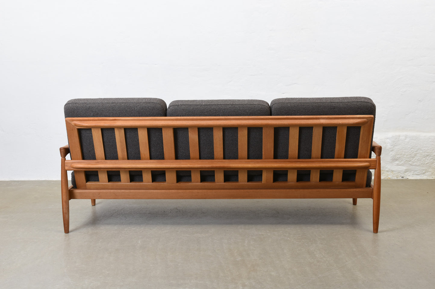 30% off: Newly reupholstered 1960s oak sofa by Erik Wørts