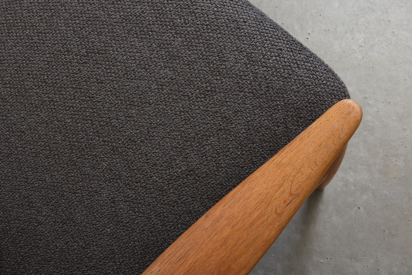 30% off: Newly reupholstered 1960s oak sofa by Erik Wørts