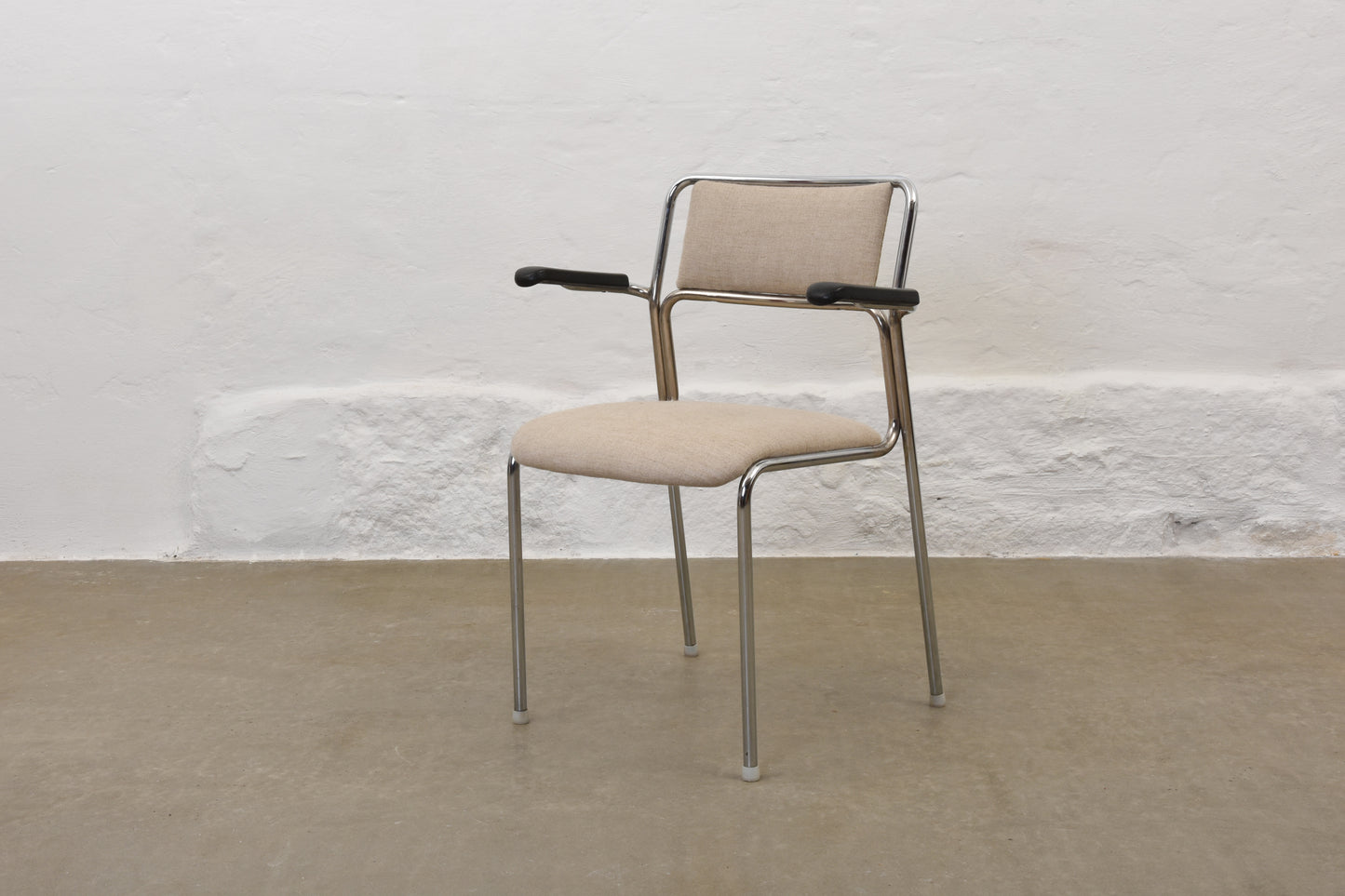 Newly reupholstered: 1960s set of Swedish stacking chairs